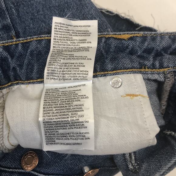 H&M Women's Size 2 Blue Denim High Waist Raw Hem Vintage Button fly Jean’s Short - Picture 8 of 12